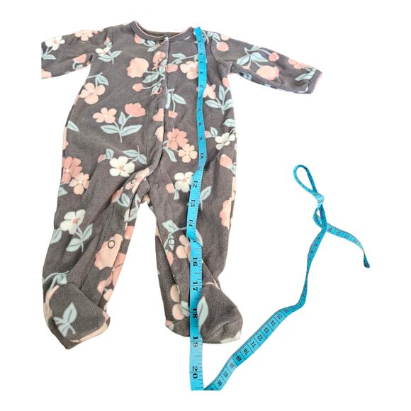 Carter's 3m Long Sleeve Gray Snap Up Sleeper - Picture 5 of 8